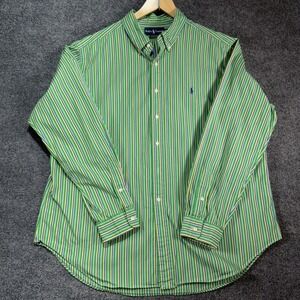 Polo Ralph Lauren Shirt Men's 2XL Rainbow Colorful Striped Oxford Classic Pony